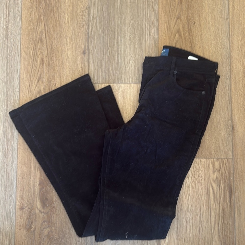 Black flared cord jeans